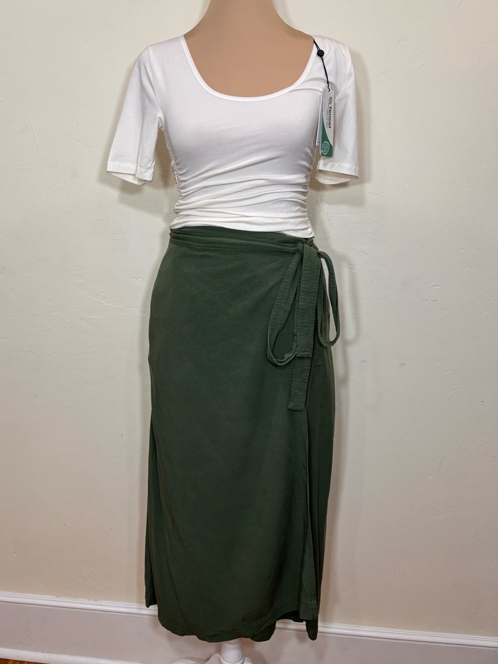 GAP Women's Olive Green Wrap Maxi Skirt Small